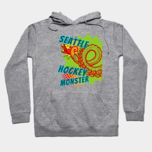 Seattle Hockey Monster! Get KRAK 'EN!  Retro Pop Art Hockey Style Hoodie